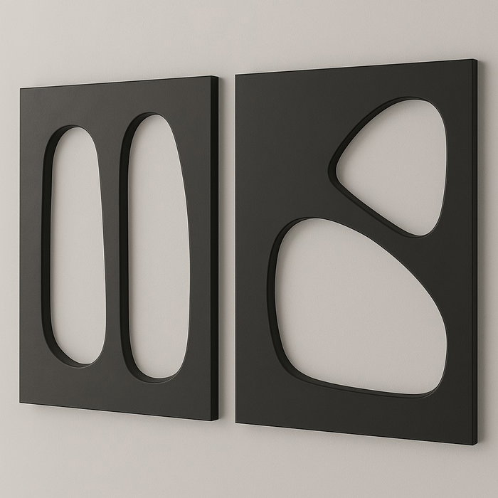 Wallity Conjunto de Pinturas Decorativas de MDF Negro 50 x 70 cm (2 Piezas) Wallity Conjunto de Pinturas Decorativas de MDF Negro 50 x 70 cm (2 Piezas)